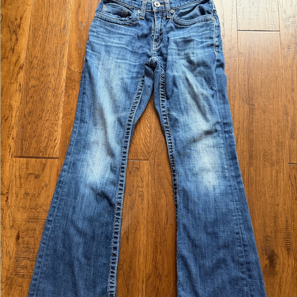 BKE Men's Blue Bootcut Jeans